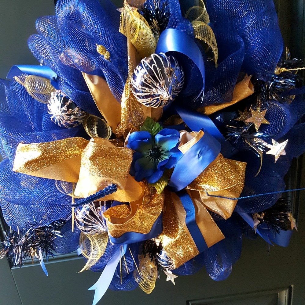 Wreath Gold Blue